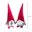 Set di 2 Elfi con Stelline H38 cm in Tessuto Rosso/Grigio