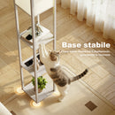 Lampada da Terra 26x26x160 cm Struttura con Ripiani Luce Regolabile Interruttore a Pedale e Porte USB in MDF Bianco e Rovere      
