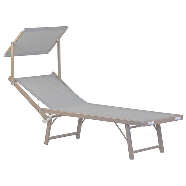 online Lettino Prendisole da Giardino 181x60xH39 cm in alluminio ecru Bagnino