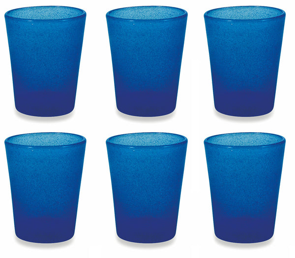 Set 6 Gläser Ø8x10,5 cm in Glas Villa d'Este Home Tivoli Cancun Blu prezzo
