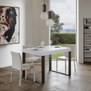 Tavolo Allungabile 120-224x90x77 cm Tecno Premium Bianco Frassino Telaio Antracite 