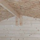 Casetta Box da Giardino per Attrezzi 178x218 cm con Porta Finestrata in Legno Naturale