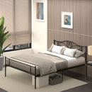 Struttura Letto Una Piazza e Mezzo 140x200 cm in Acciaio con Doghe Integrate Nero