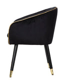 Poltrona Paris 62x58x78 cm in Legno Spugna Metallo e Poliestere Nero e Oro