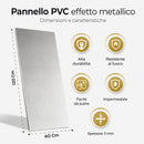 Set 6 Pezzi Pannello Decorativo Effetto Metallo 120x60 cm in PVC UV Ultra Slim Acciaio Inox  