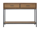 Console Malé 110x40x80 cm Legno di Abete e Impiallacciatura di frassino e MDF e in Ferro Marrone e Grigio