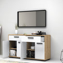 Mobile Multiuso Truva 4 ante e 2 cassetti 140 cm rovere bianco