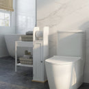 Mobile Bagno Stretto Salvaspazio 20x20x80 cm con Porta Carta Igienica Ripiani Regolabili in MDF Bianco      