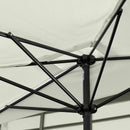 Mezzo Ombrellone da Giardino 230x130x249 cm in Metallo e Poliestere Crema