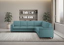 Divano Angolare 7 Posti 286x286x85 cm Marrak in Tessuto Petrolio