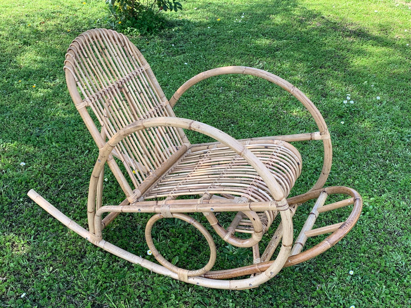 Sedia a Dondolo in Canna Mandola Morel