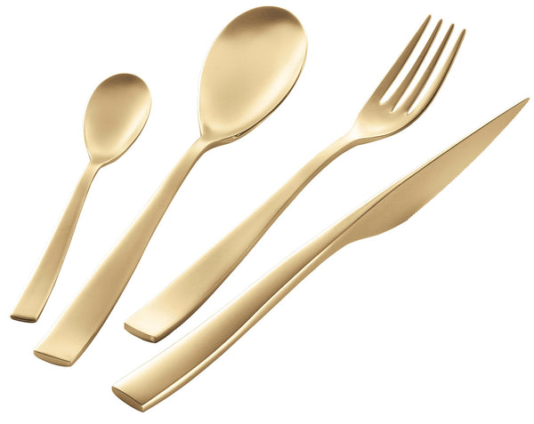 Besteckservice 24-teilig aus Stahl 18/10 PVD sandgestrahlt Eme Etoile Champagner sandgestrahlt acquista