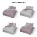 Copripiumino con Sacco e Federe Doubleface Rosa Antico\/Grigio Chiaro