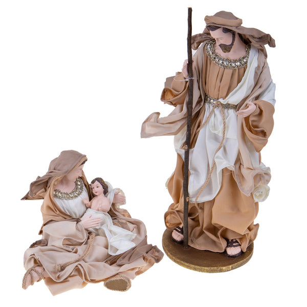 Krippe 2 Figuren H38 cm aus Harz sconto