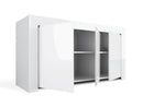 Credenza Mobile da Salotto 3 Porte 162x50x82cm TFT  Amber Bianco Lucido