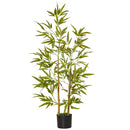 Pianta Artificiale di Bambù H120 cm con Vaso Verde