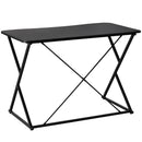 Scrivania da Ufficio Compatta 100x60x75,5 cm in Metallo e MDF Nera