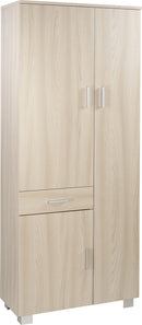Armadio 3 Ante 1 Cassetto 77x178x34 cm Olmo Chiaro