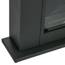 Camino a Bioetanolo da Pavimento 73x20x75 cm Bruciatore da 0,9L in Acciaio Verniciato  Nero Opaco 