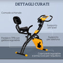 Cyclette Pieghevole con Resistenza Magnetica 8 Livelli Volano 2,5kg in Acciaio e ABS Nero e Giallo  