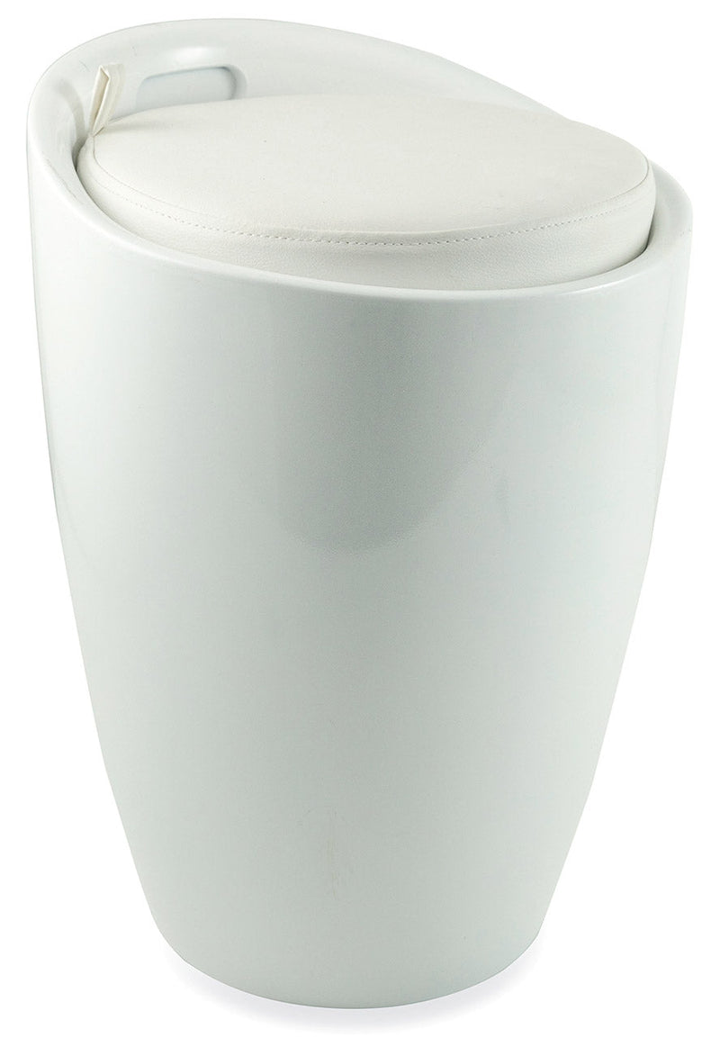 Pouf Sgabello Contenitore Ø37x45,5 cm in ABS Soriani Bianco