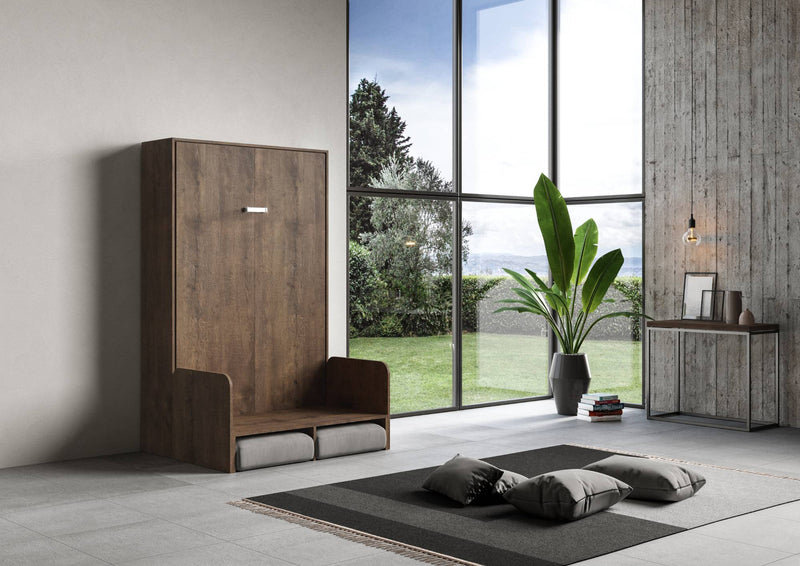 Letto Matrimoniale Francese a Scomparsa Salvaspazio con Sofà Kentaro H210 cm Marrone