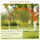 Set Addestramento Cani da Esterno 4 Pezzi 89x69x99 cm in PE e ABS Bianco e Arancione