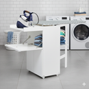 Mobile Asse da Stiro a Scomparsa Salvaspazio Richiudibile 55x38x90,5 cm In MDF Bianco