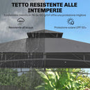 Gazebo da Giardino 300x300x285 cm con Doppio Tetto in Poliestere e Metallo Grigio Scuro      