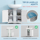 Mobile Sotto Lavabo Bagno 60x33x60 cm Base con Ante in MDF Bianco e Legno  