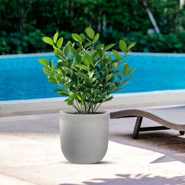 sconto Vaso da Esterno Interno Design Cilindrico Ø35x34 cm Raffaello in Resina Beige