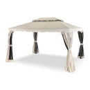 Gazebo da Giardino 3x4m Telo in Poliuretano con Ventilazione e Zanzariere Taddei Spagna Beige