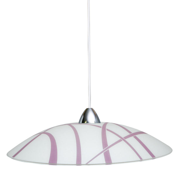 prezzo Aufhängung D50 1xE27 Rahmen Weiß-Chrom Glasplatte Weiß-Lila E-Energy Dario
