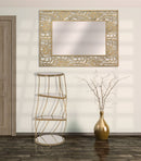 Porta Telefono Twisty Ø38x86 cm in Ferro MDF e Vetro Oro