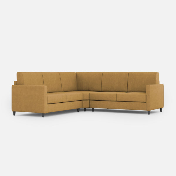 online Divano Angolare 5 Posti 221x221x85 cm Karay in Tessuto Ocra