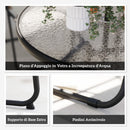 Set da Giardino 6 Pezzi con 4 Sedie Pieghevoli Ombrellone e Tavolo Rotondo  Crema Grigio e Nero   