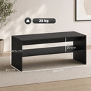 Tavolino da Caffè Moderno a 2 Livelli 100x40x41,5 cm con Ripiano Aperto in Truciolato Nero      