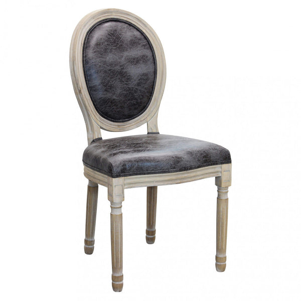 Constance Stuhl 48x46x96 h cm in grauem Kunstleder sconto