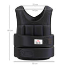 Giubbotto Zavorrato 10kg Unisex 38 Pesi Singoli Imbottitura Chiusure con Velcro Nero      