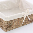 Cestino 26x20xH9 cm in Cordoncino e Cotone Marrone e Ecrù