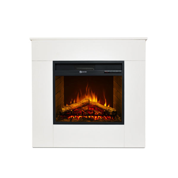 Camino Elettrico da Terra 96x36x90 cm Michelangelo in Legno Bianco acquista