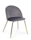 Set 4 Sedie 49x55x77h cm Tanya Velluto Grigio Scuro 