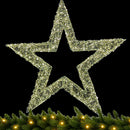 Stella Luminosa di Natale 3D in Metallo con 2400 LED Luce Calda Larghezza 70 cm