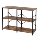 Scaffale 3 Ripiani in Acciaio e Legno 120x30x76 cm  Marrone