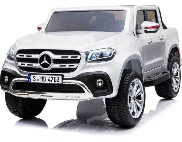 acquista Elektroauto für Kinder 2 Sitze 12V Mp4 Mercedes X-Klasse Pick-up Weiß