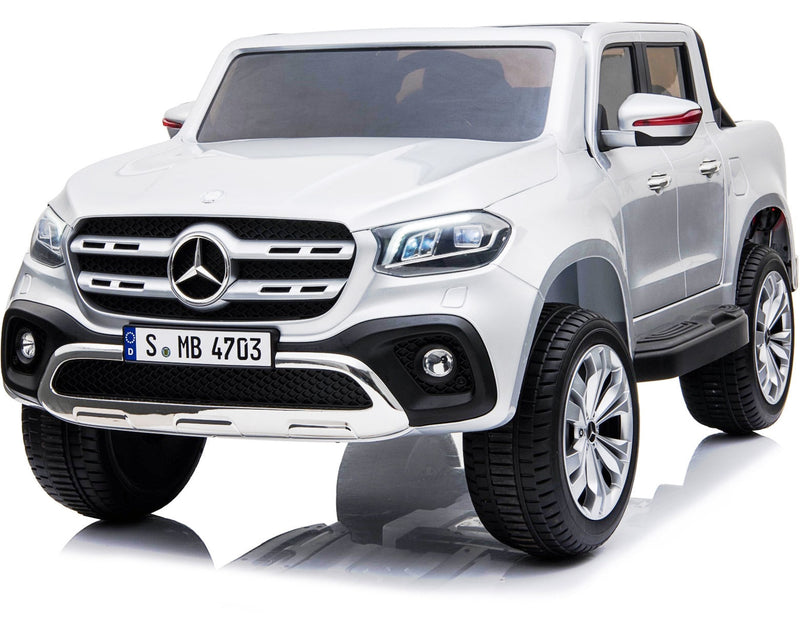 Macchina Elettrica per Bambini 2 Posti 12V Mp4 con Licenza Mercedes Classe X Pick-up Bianca