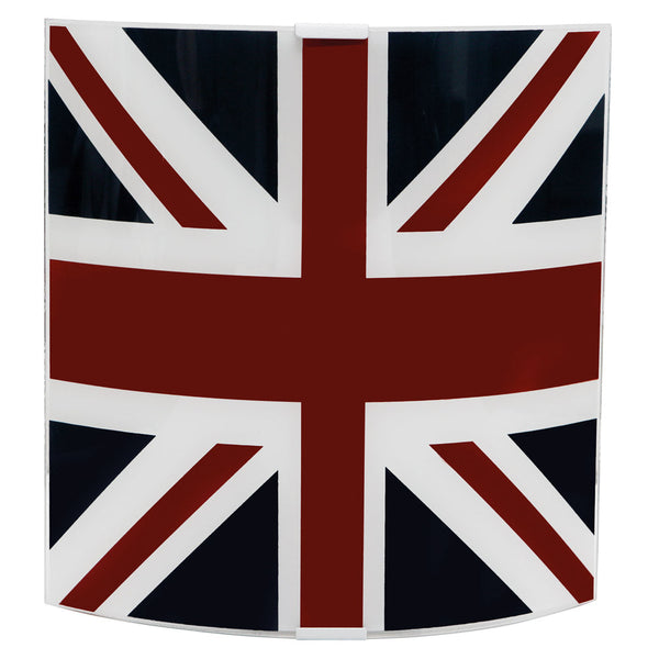 sconto Applikation 1xE27 Silberrahmen Glasplatte Unionjack E-Energy Elia