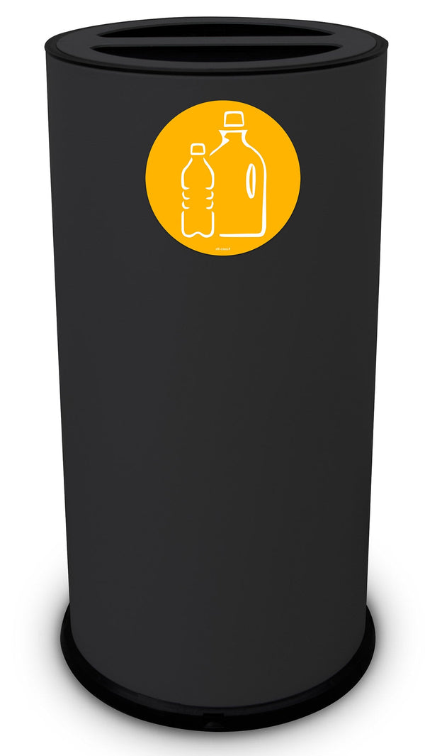 Pattumiera Per Raccolta Differenziata Ø35xh72 cm In Acciaio Verniciato 2 Scomparti Nero acquista