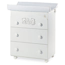 Cassettiera in Legno con Fasciatoio e Vaschetta Italbaby Happy Family Bianco