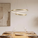Lampada a Sospensione LED 38 W 58x58x100 cm con 3 Temperature di Colore 3000-6000K e Altezza Regolabile in Acciaio e Plastica Oro      